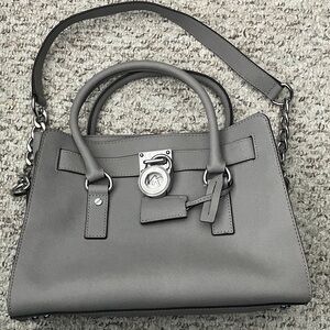 Michael Kors Gray Satchel with Silver Hardware. Excellent condition.